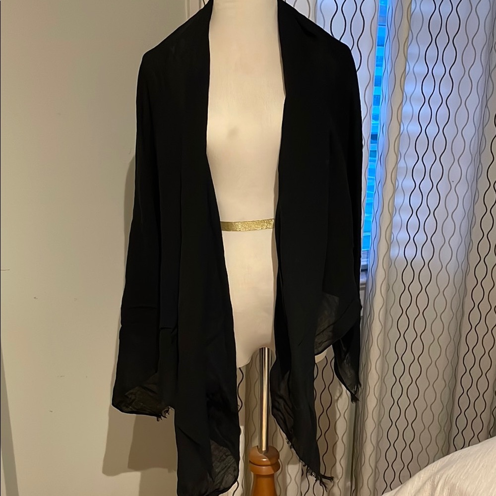 100% Cotton Black Shawl Wrap.